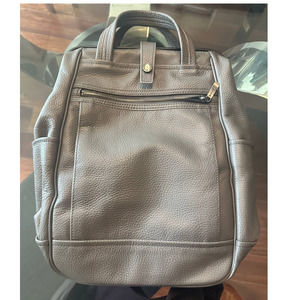 Artphere Leather Compact Small Grey Backpack